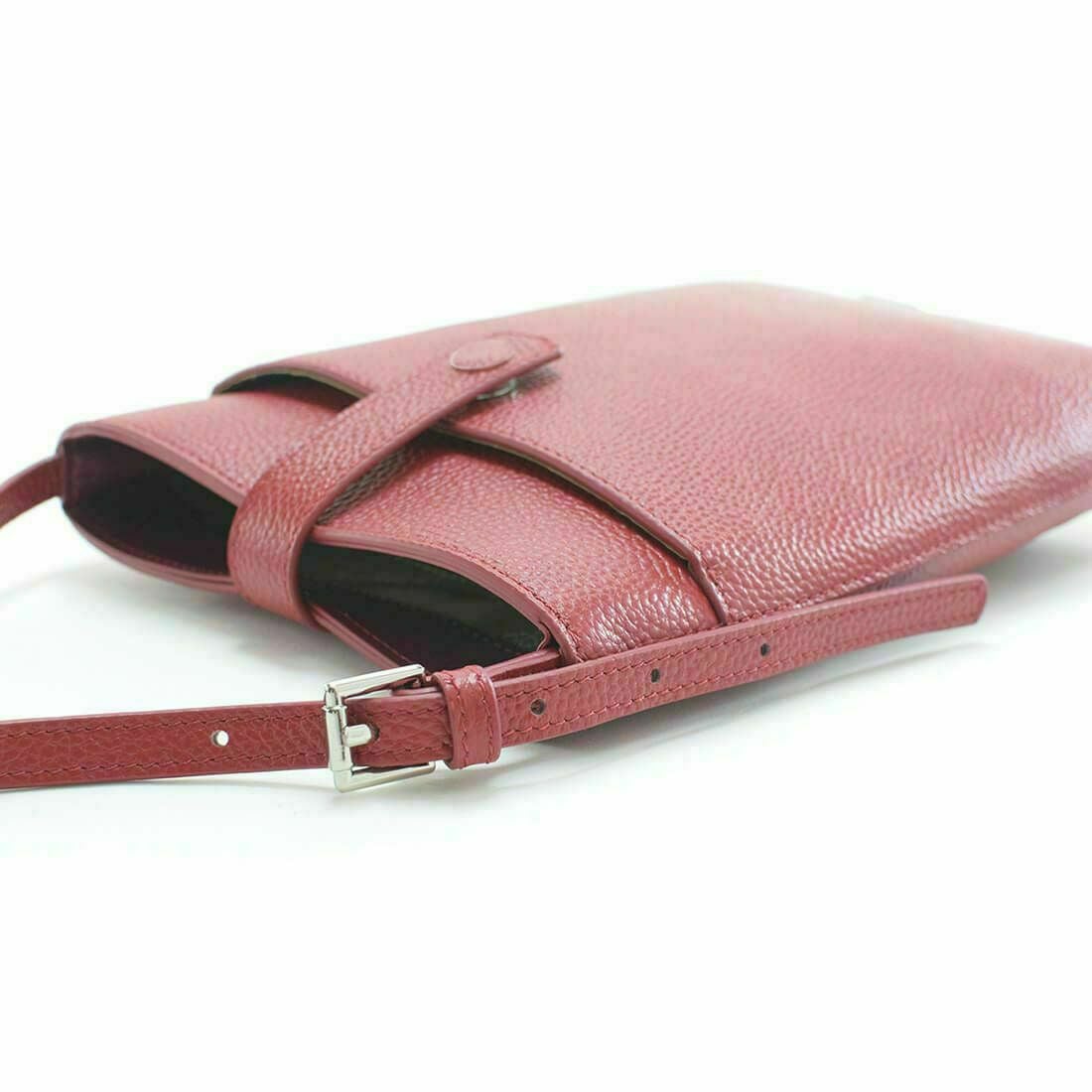 フロントポケット付きレザーポシェット