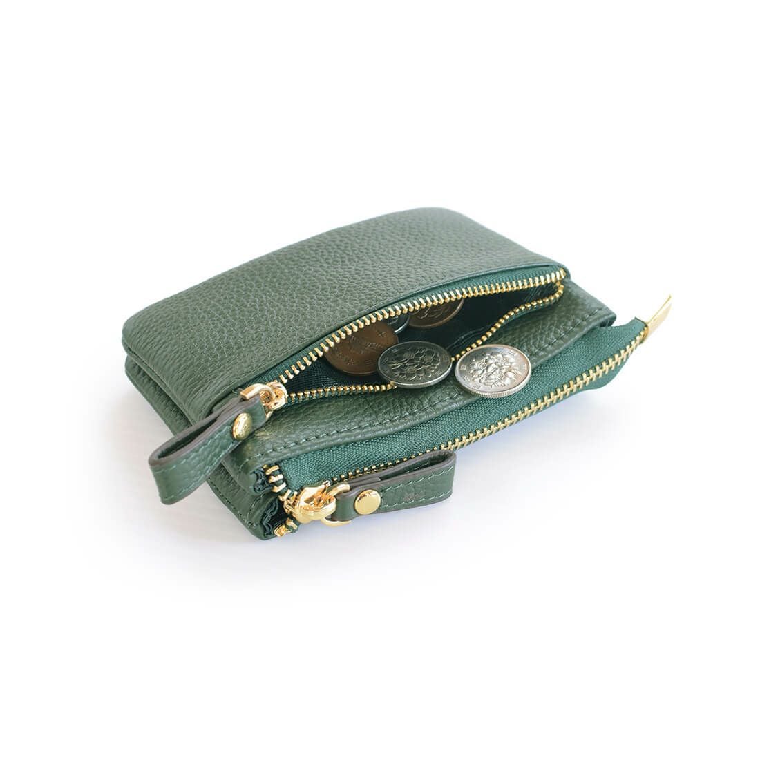 シュリンクレザーキーリング付き2層コインケース