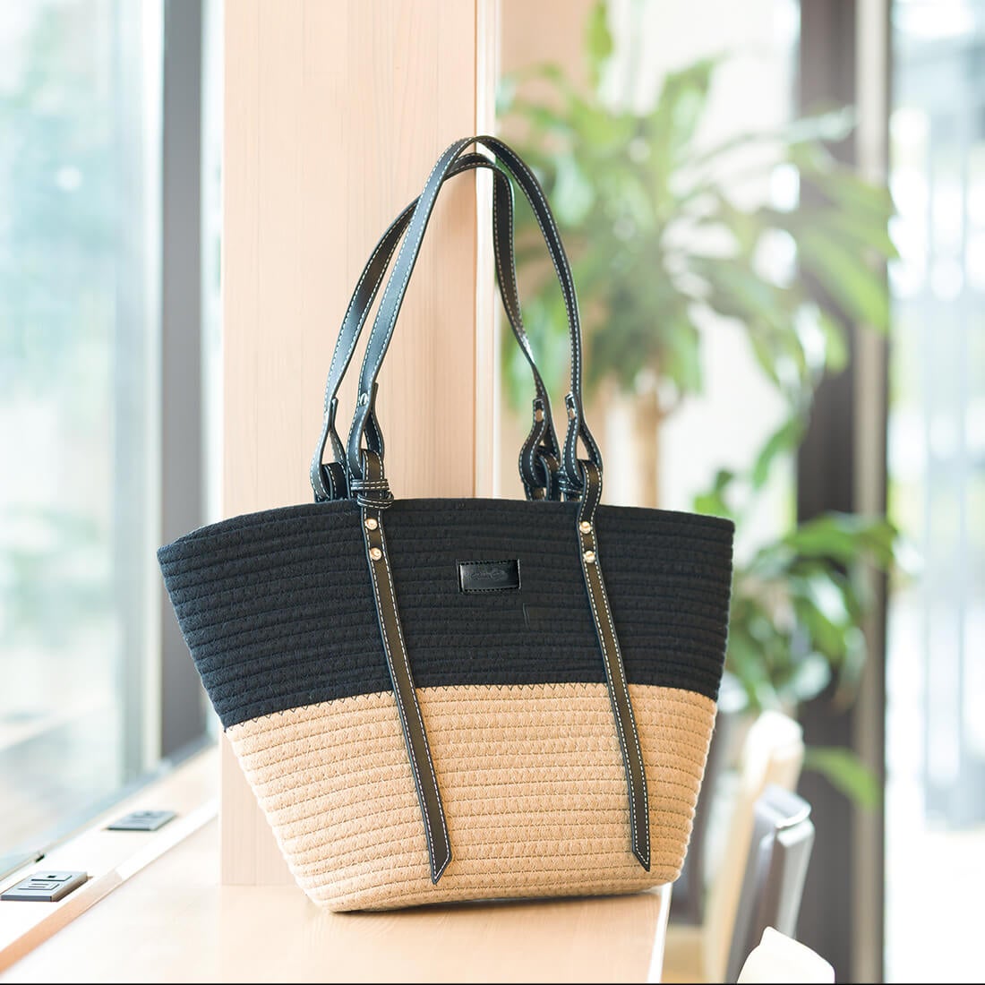 ロープ素材バイカラーサマートートバッグ