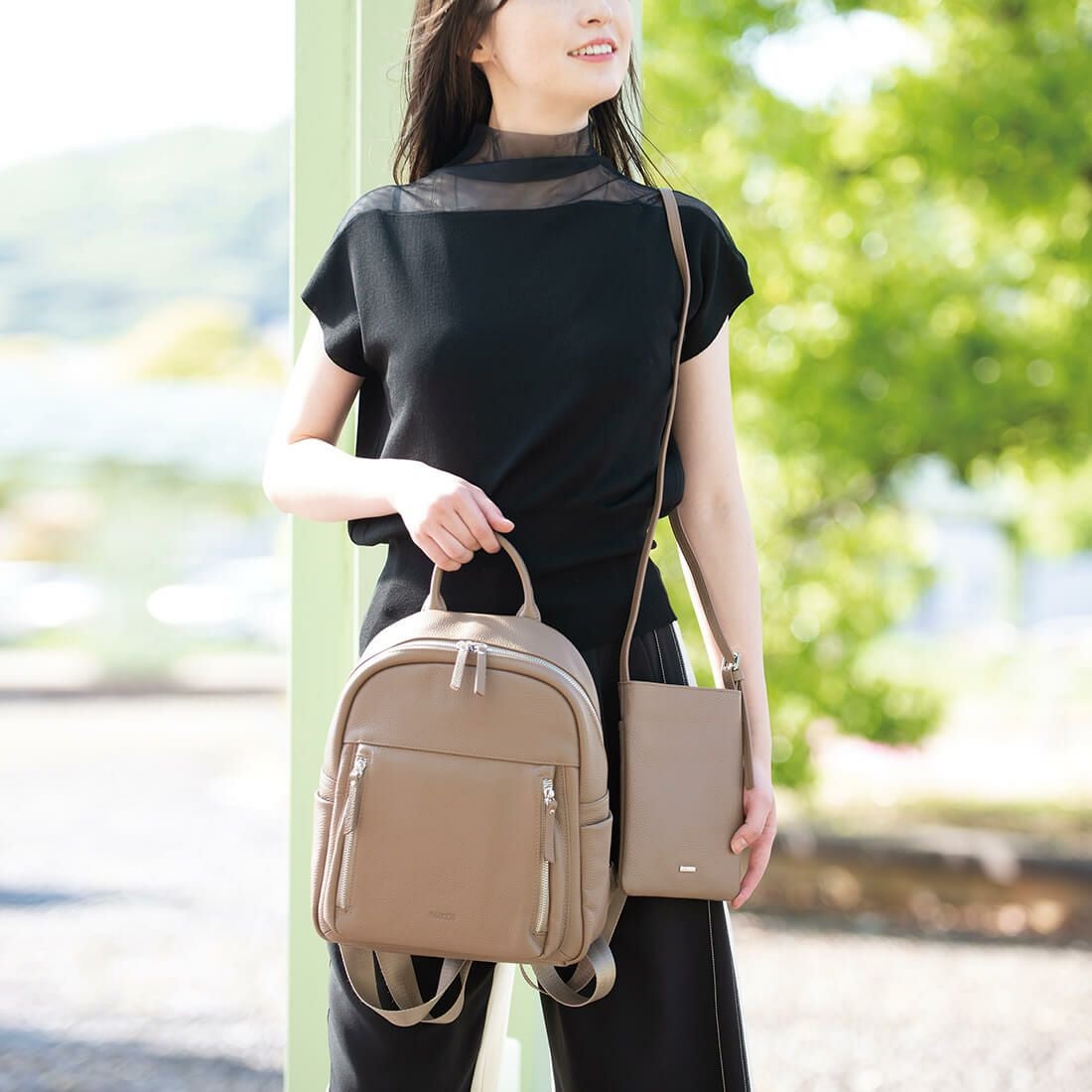 【セット商品】シュリンクレザーリュックサック＆ポシェット