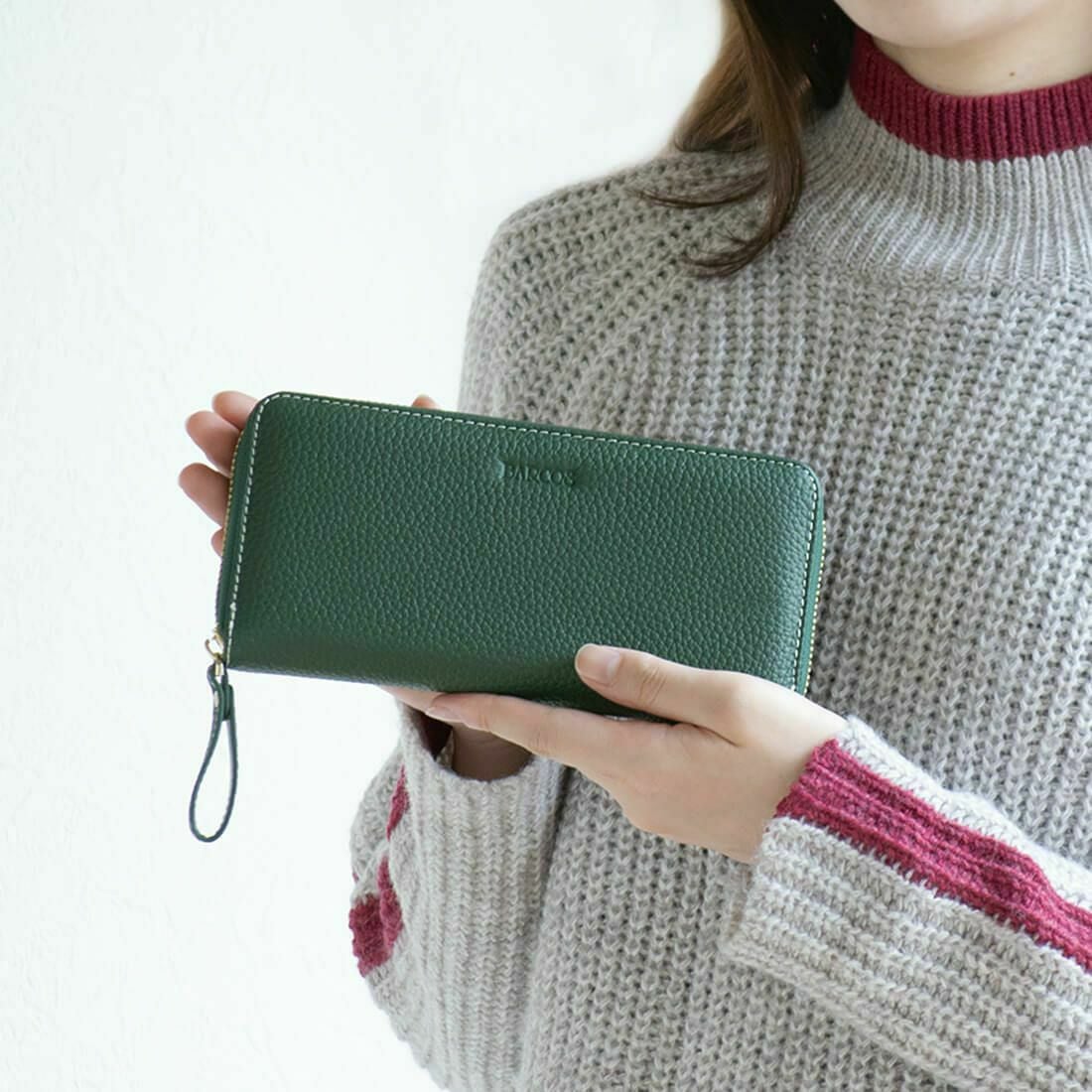 シュリンクレザーラウンド型ウォレット