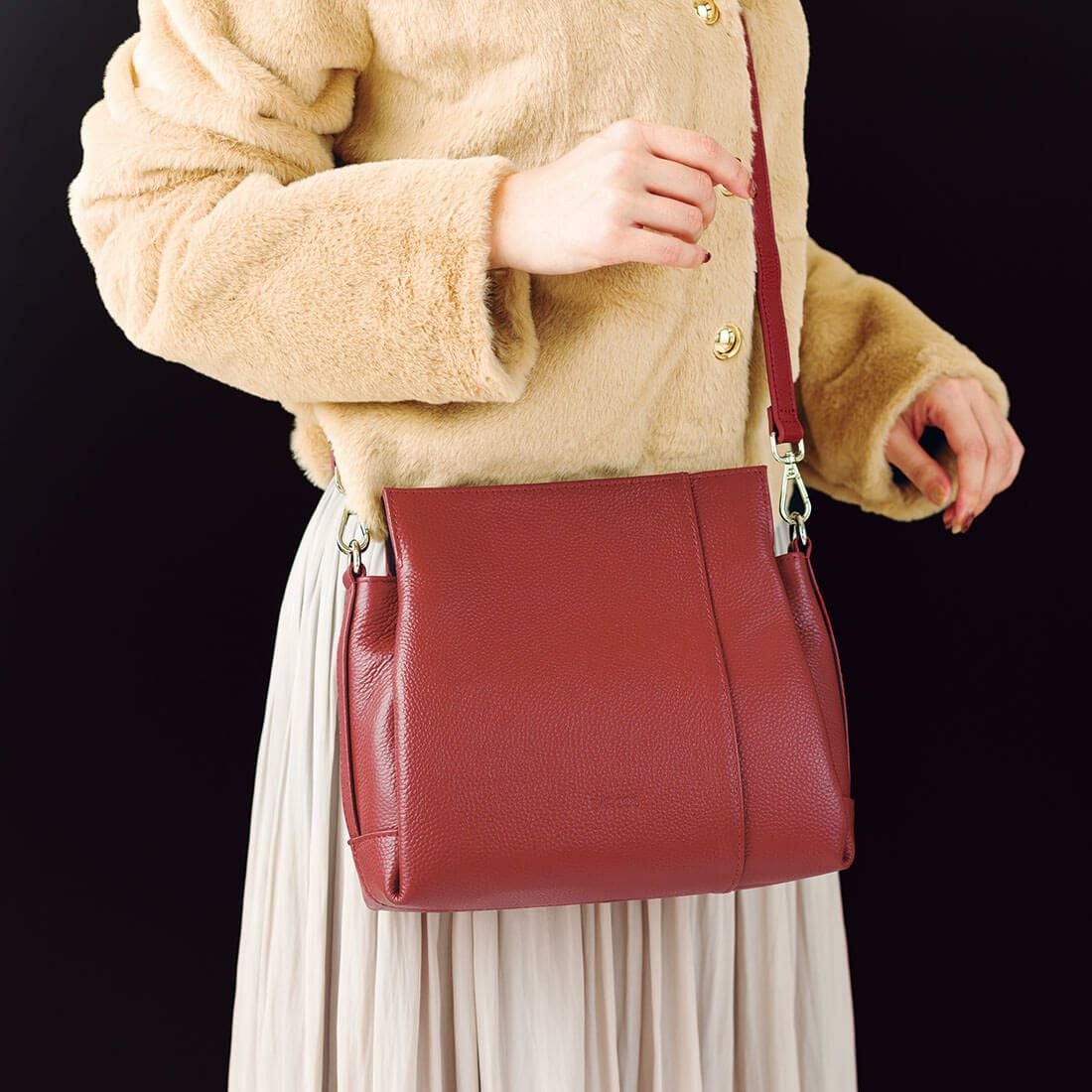 2wayレザーポシェット