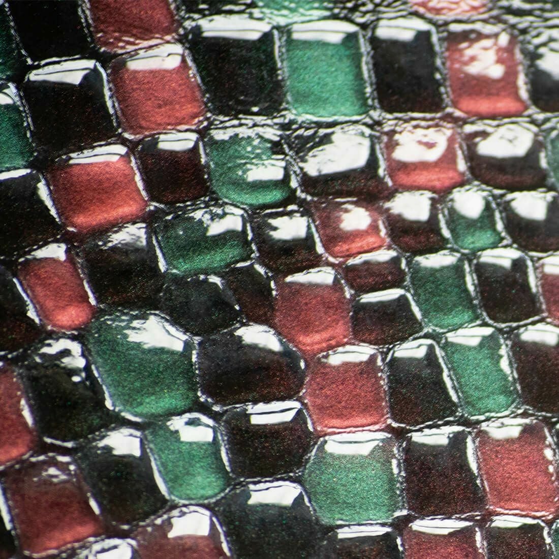 配色ステンドガラスレザー折財布