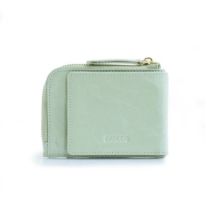 しわパテントレザー2つ折り財布