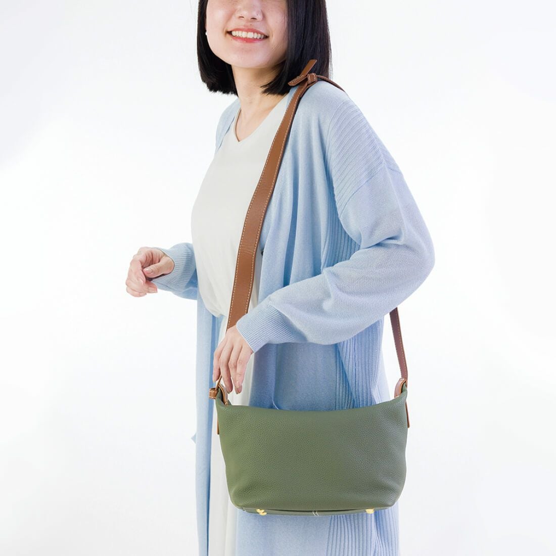 バイカラーショルダーバッグ