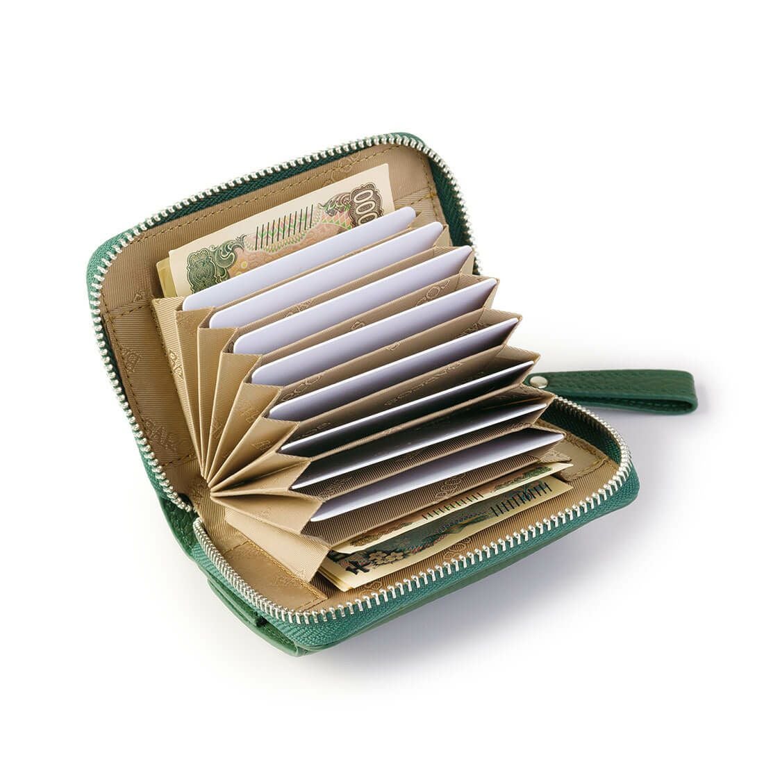 シュリンクレザー蛇腹ミニウォレット