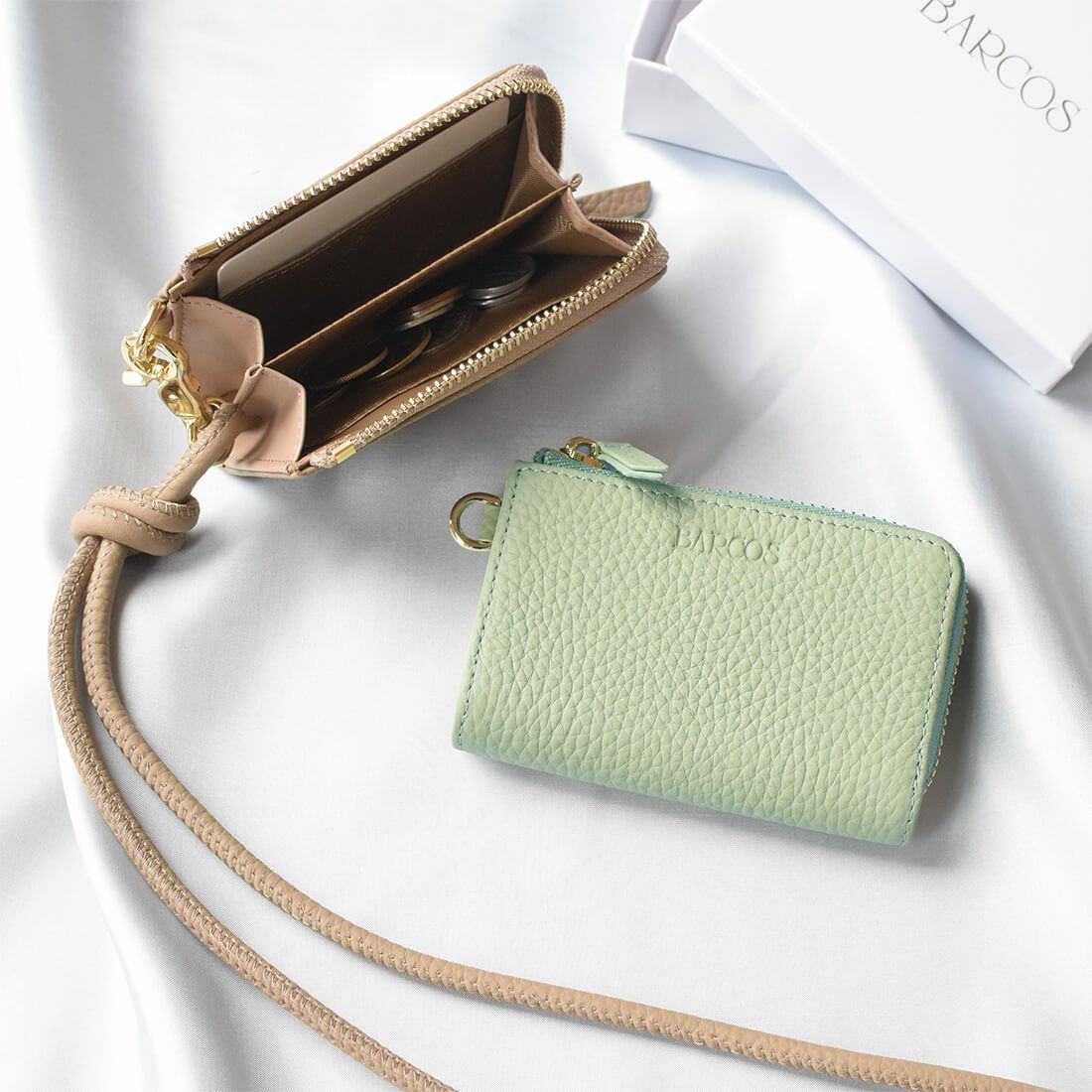 シュリンクレザーL字型ミニ財布