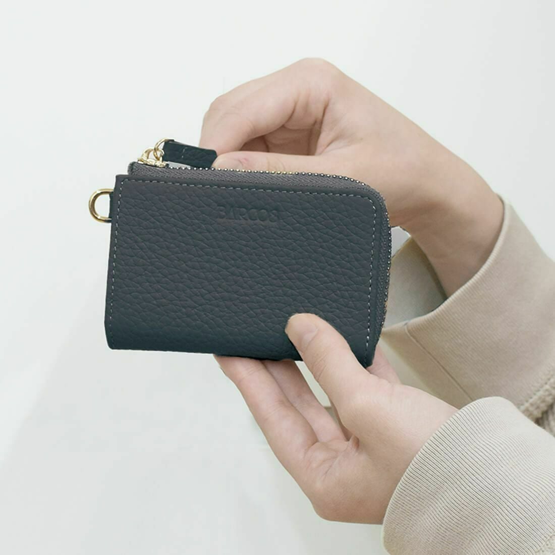 シュリンクレザーL字型ミニ財布