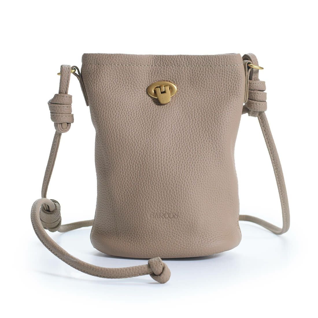 バケツ型レザーショルダーバッグ