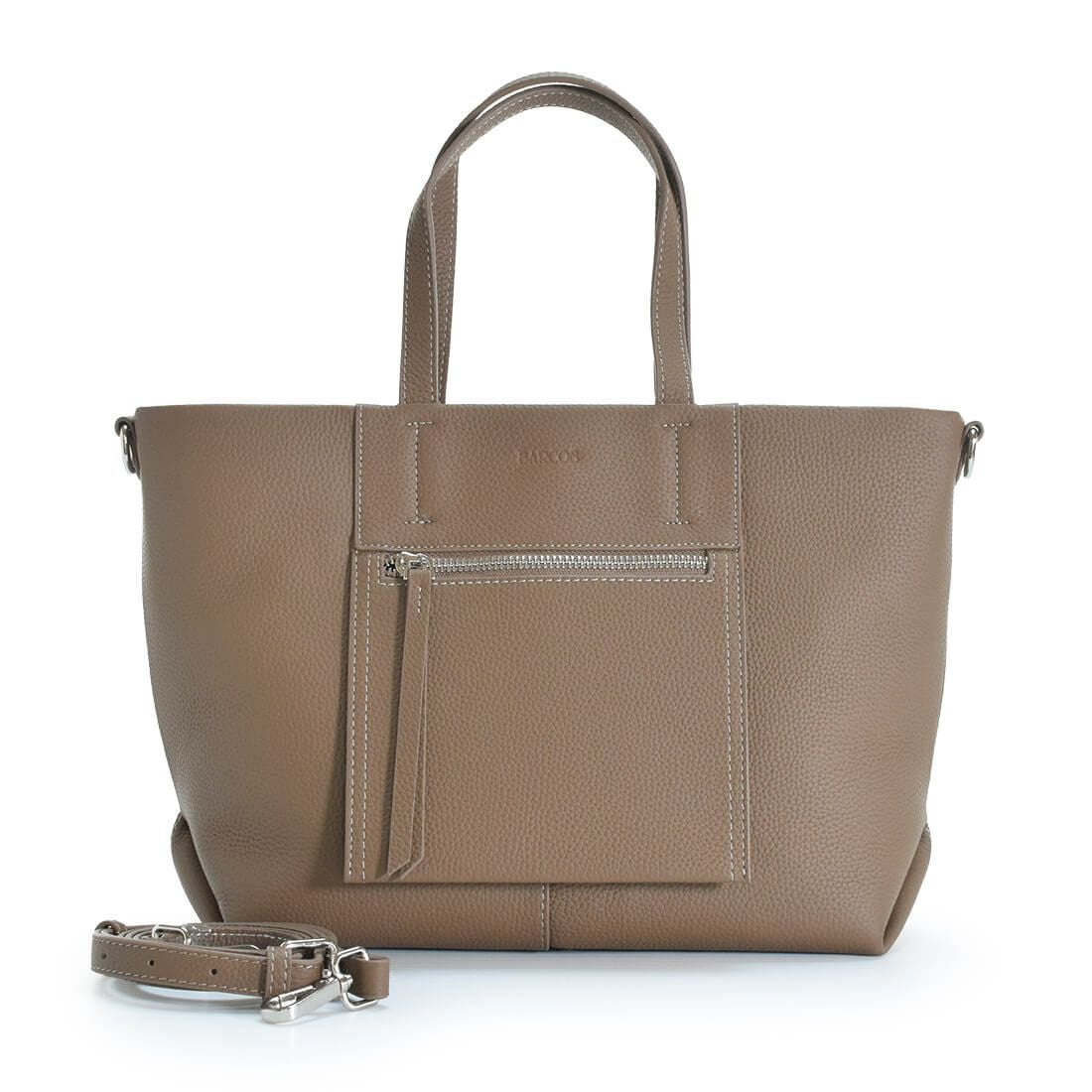 フロントデザイン2wayシュリンクレザーハンドバッグ