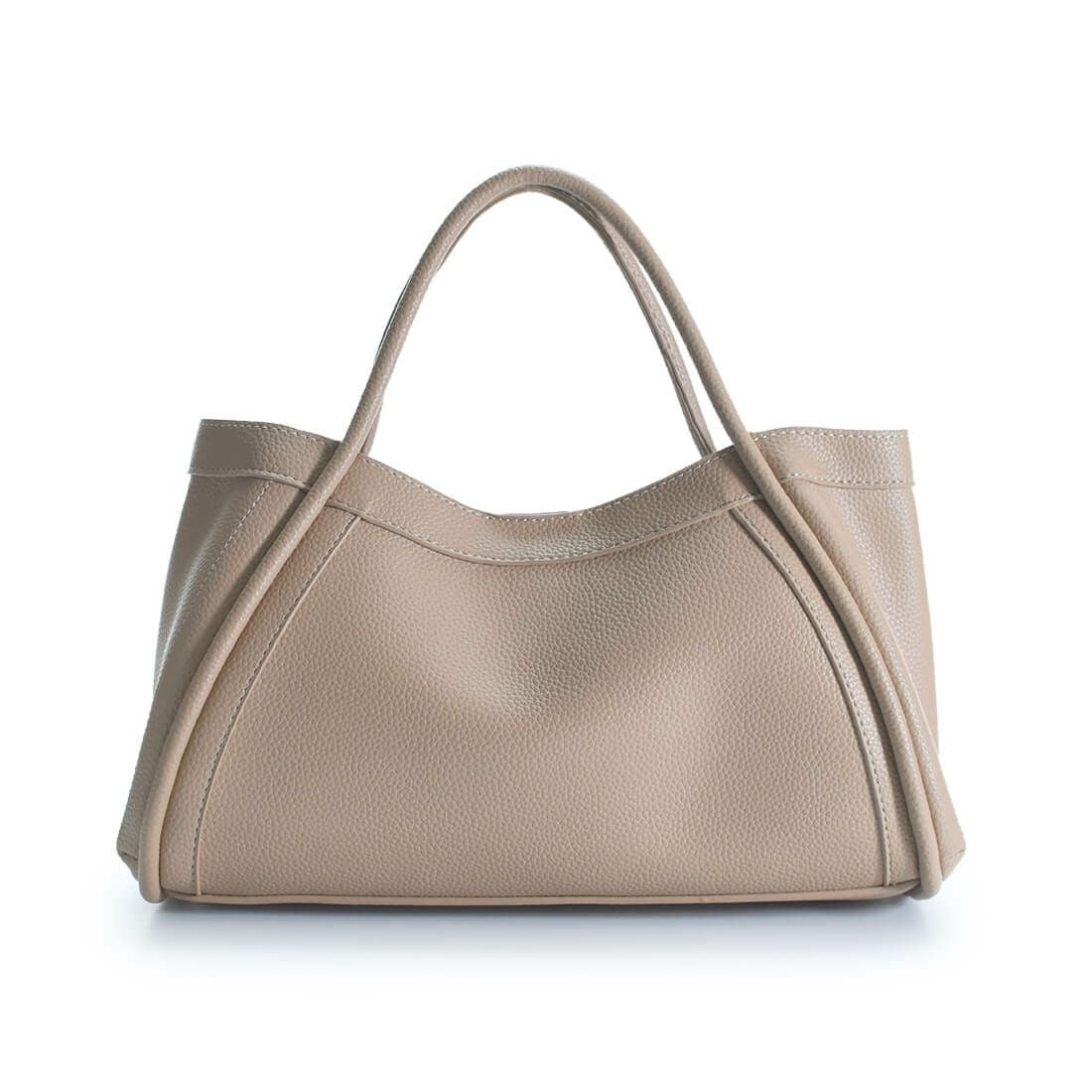 ポーチ付き2wayフェイクレザーハンドバッグ