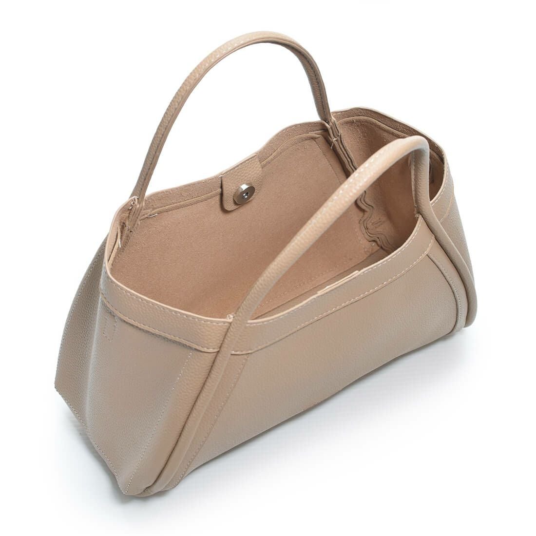 ポーチ付き2wayフェイクレザーハンドバッグ