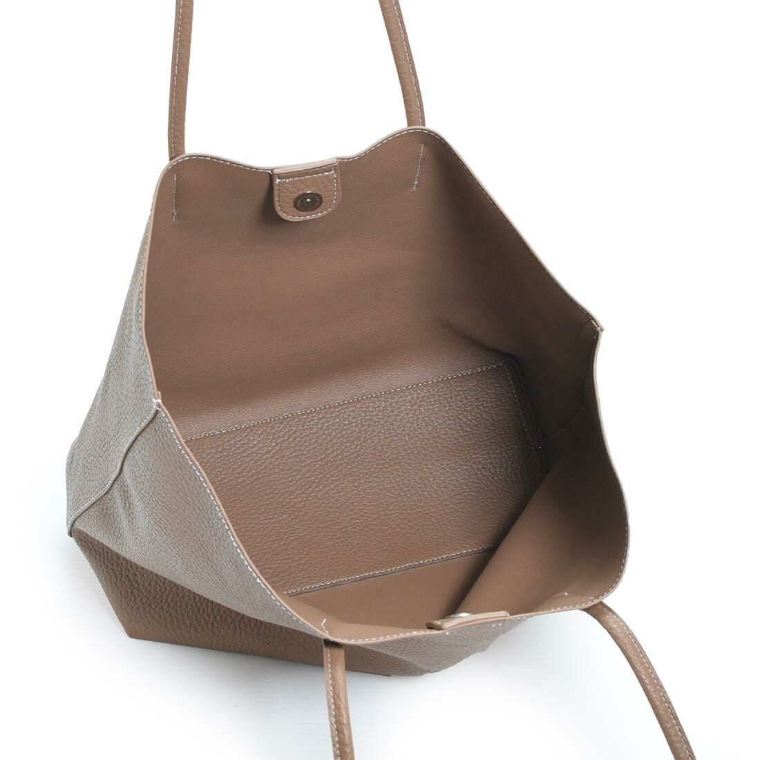 ポーチ付きフェイクレザートートバッグ