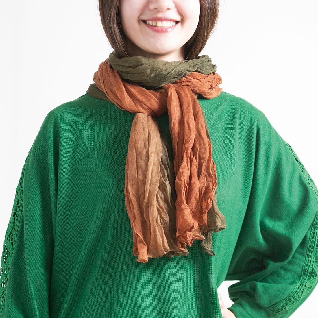 アースカラー配色ストール