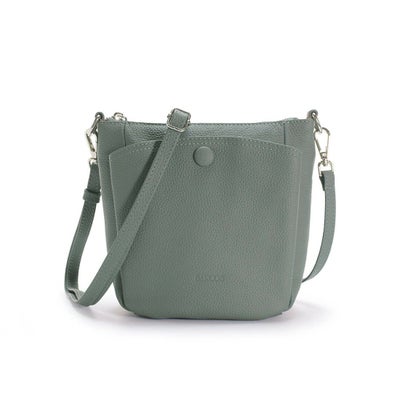 スクエア型シュリンクレザーショルダーバッグ