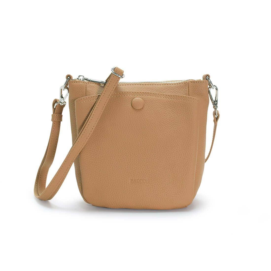 スクエア型シュリンクレザーショルダーバッグ