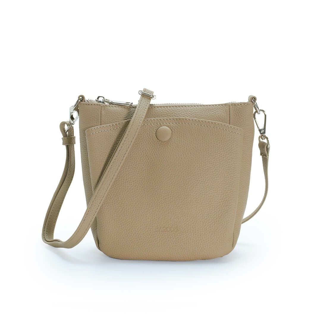 スクエア型シュリンクレザーショルダーバッグ