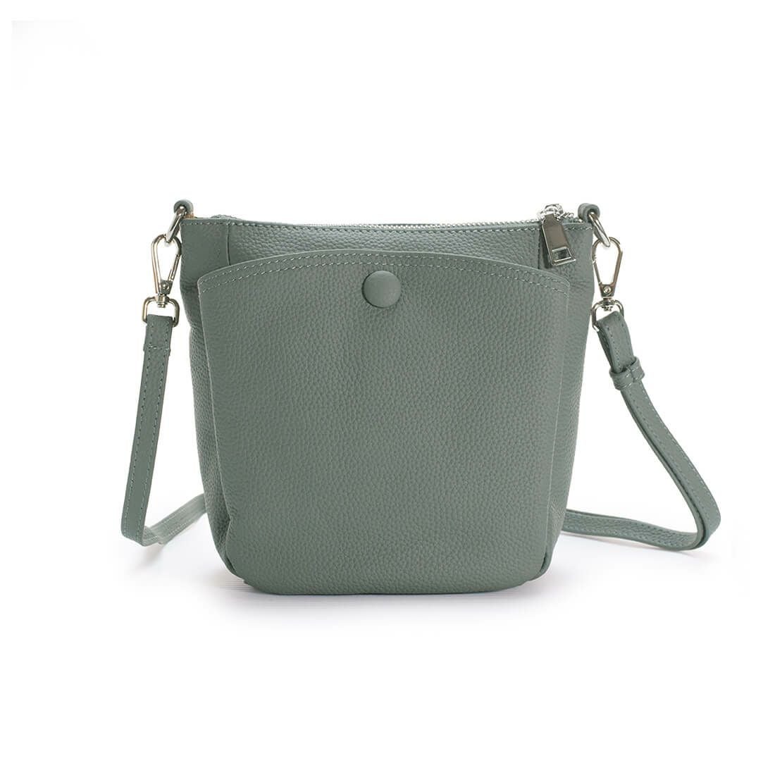 スクエア型シュリンクレザーショルダーバッグ