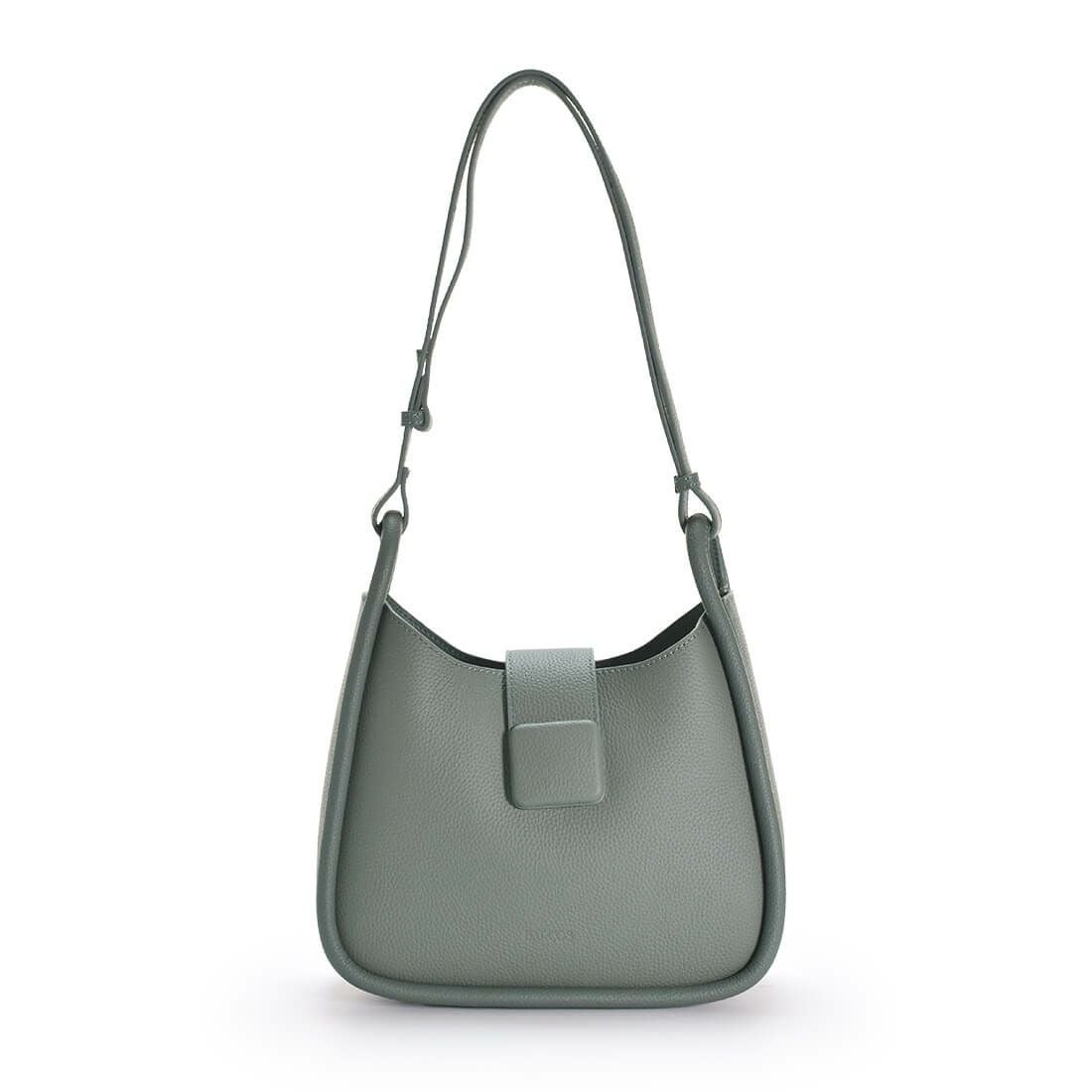 ベルトデザインシュリンクレザーショルダーバッグ