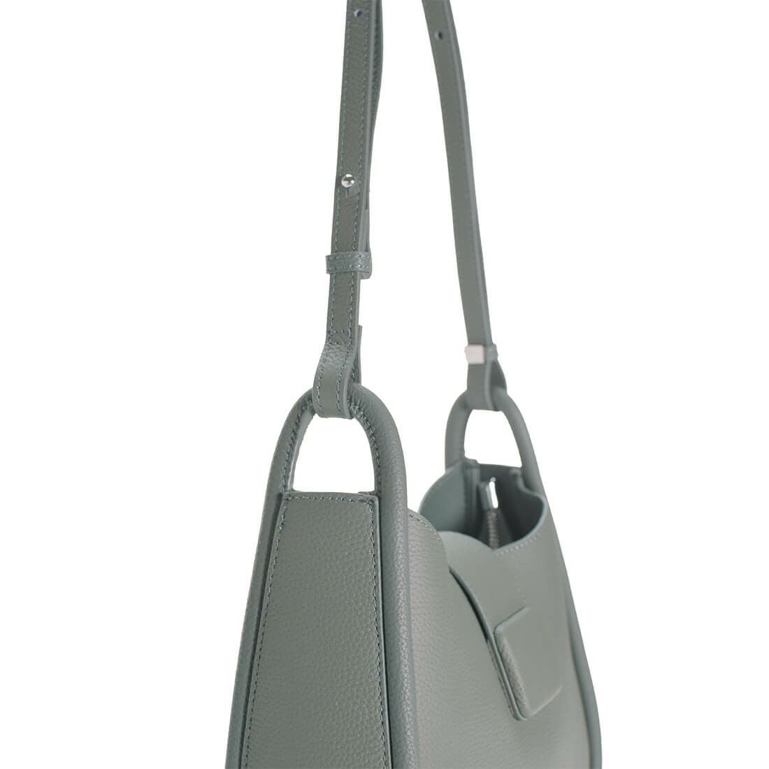 ベルトデザインシュリンクレザーショルダーバッグ