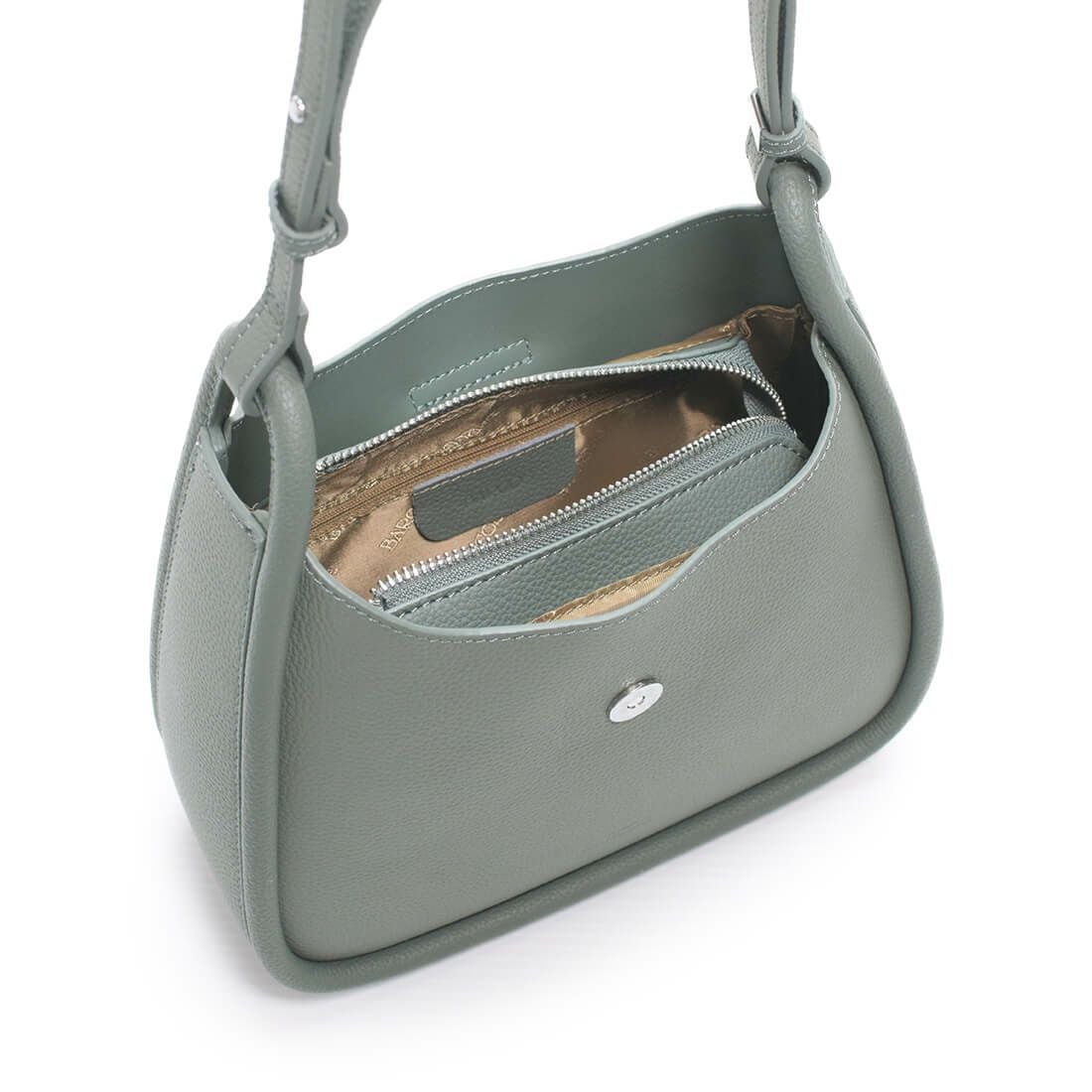 ベルトデザインシュリンクレザーショルダーバッグ