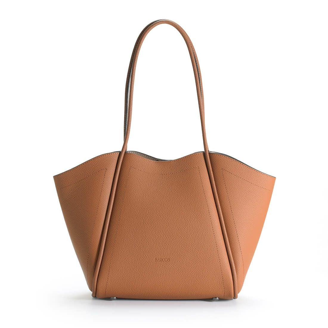 ポーチ付きシュリンクレザートートバッグ