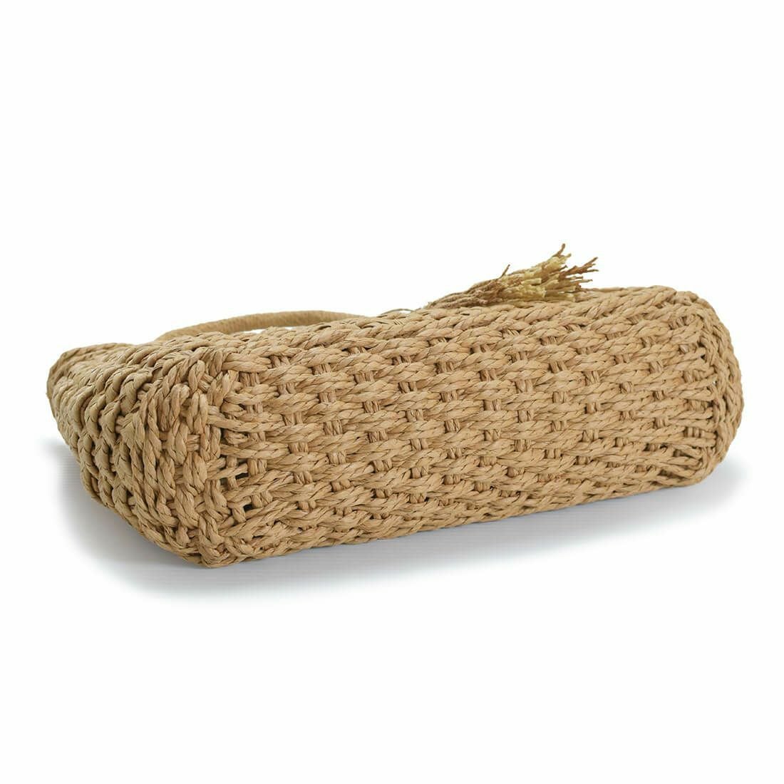 チャーム付きかごハンドバッグ