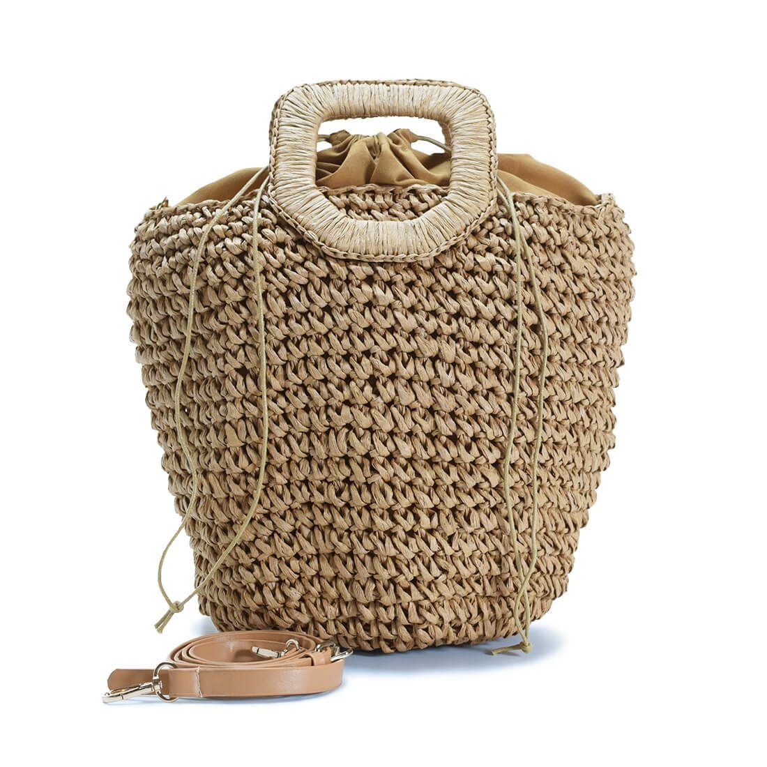 スクエアハンドルかごバッグ