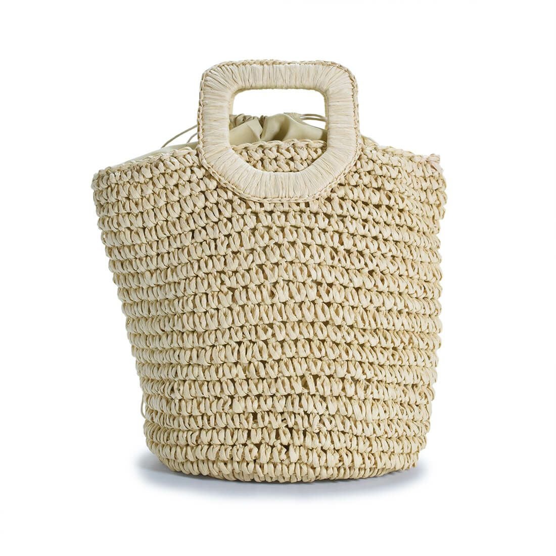 スクエアハンドルかごバッグ