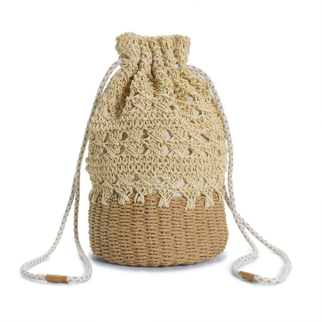 巾着型かごバッグ