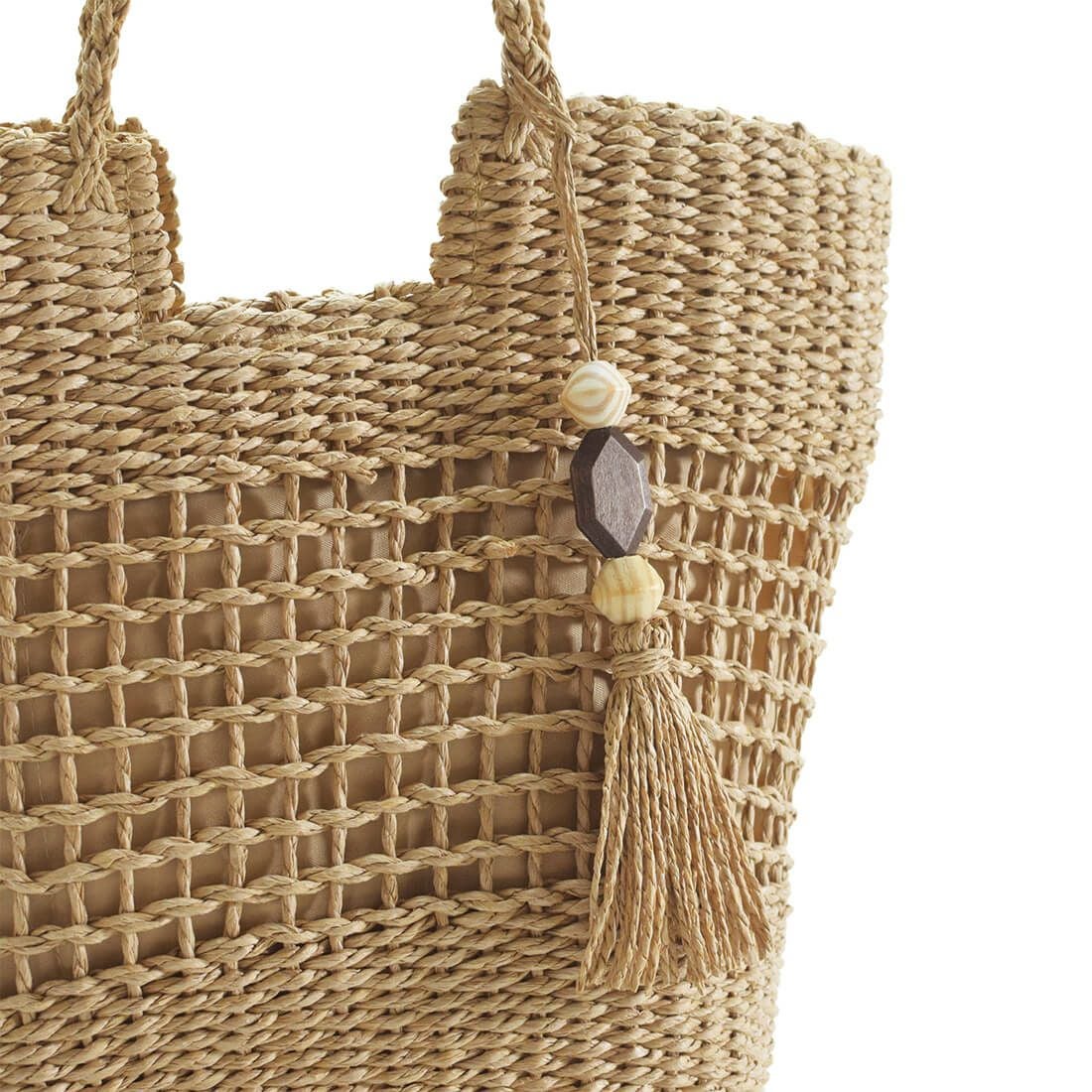 透かし編みデザインかごバッグ