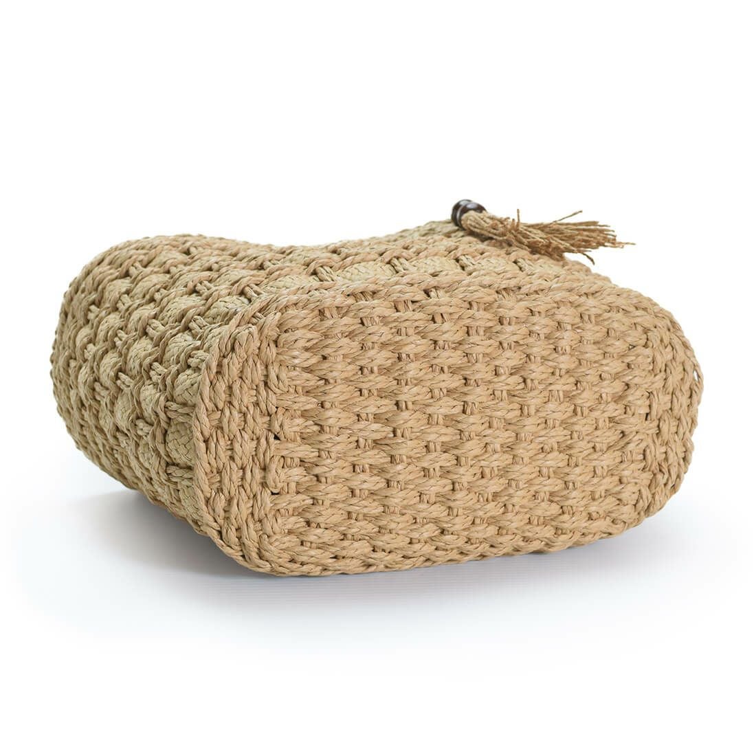 チャーム付きかごハンドバッグ