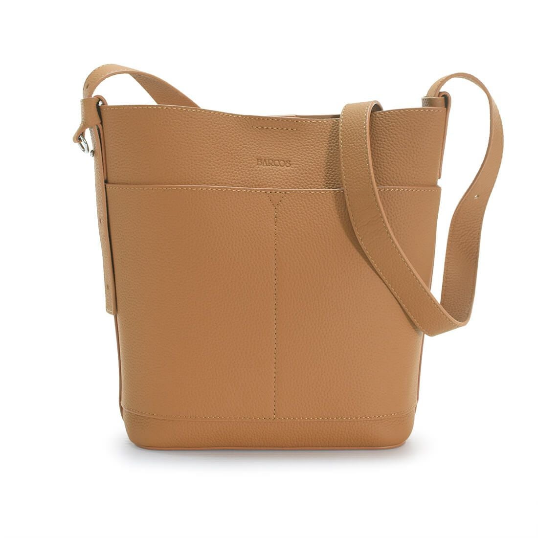 スクエア型シュリンクレザーショルダーバッグ