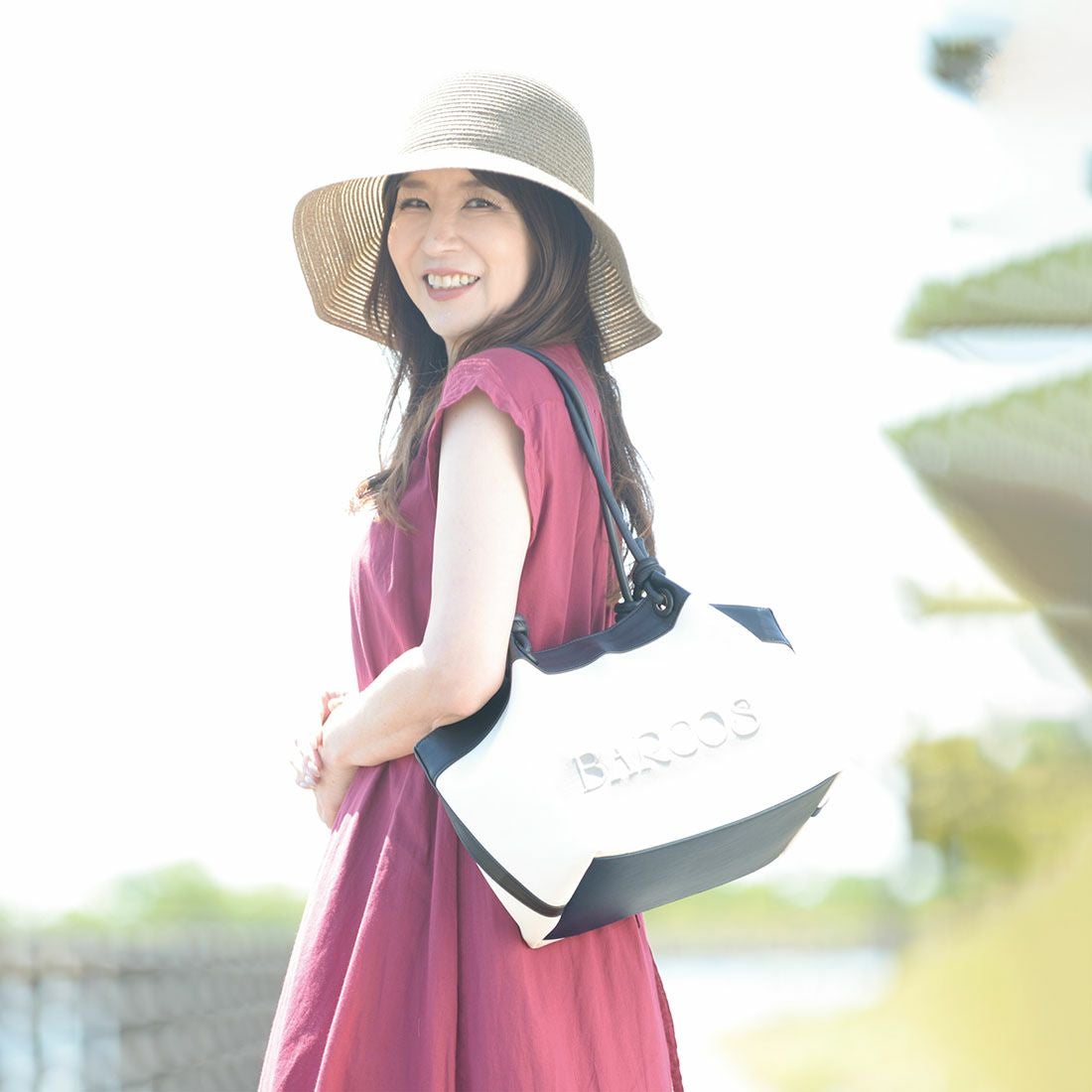 キャンバスレザートートバッグ