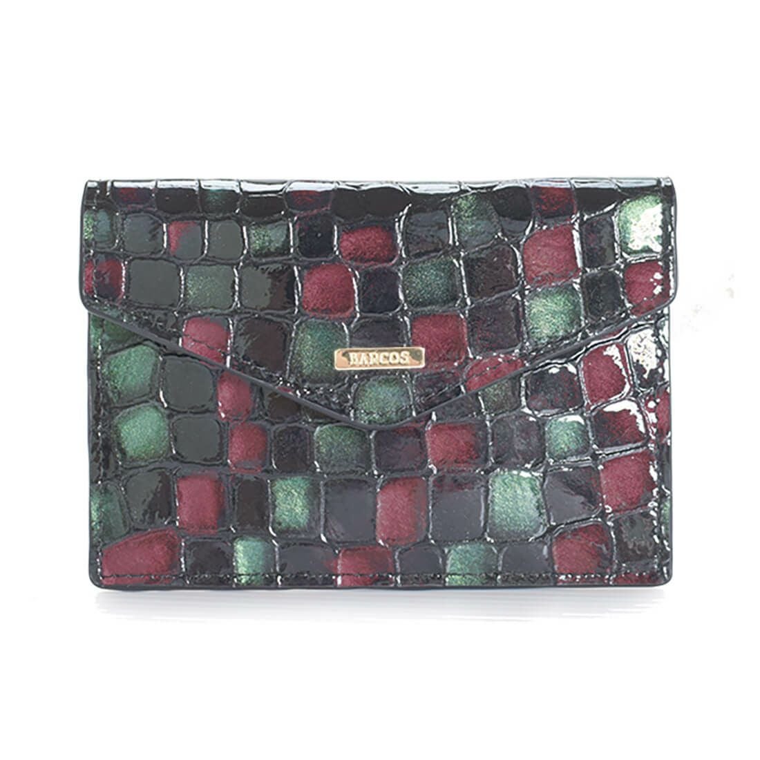 配色ソフトステンドガラスレザーカードケース