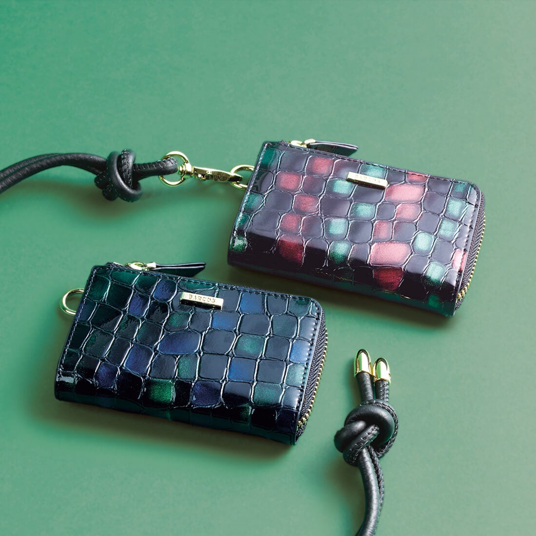 配色ソフトステンドガラスレザーミニ財布