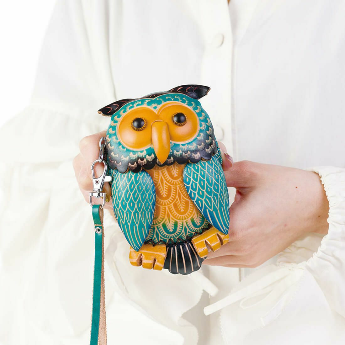 フクロウモチーフポーチ