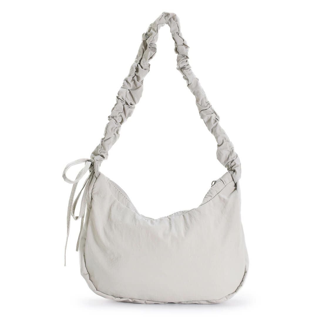 ナイロンギャザーリボンハンドバッグ