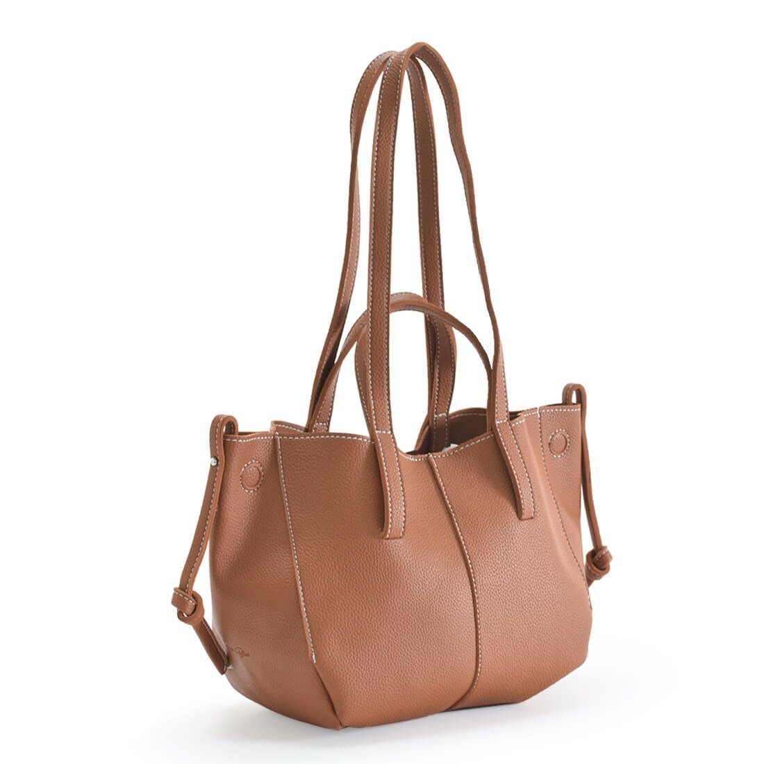 2wayフェイクレザー舟形バッグ