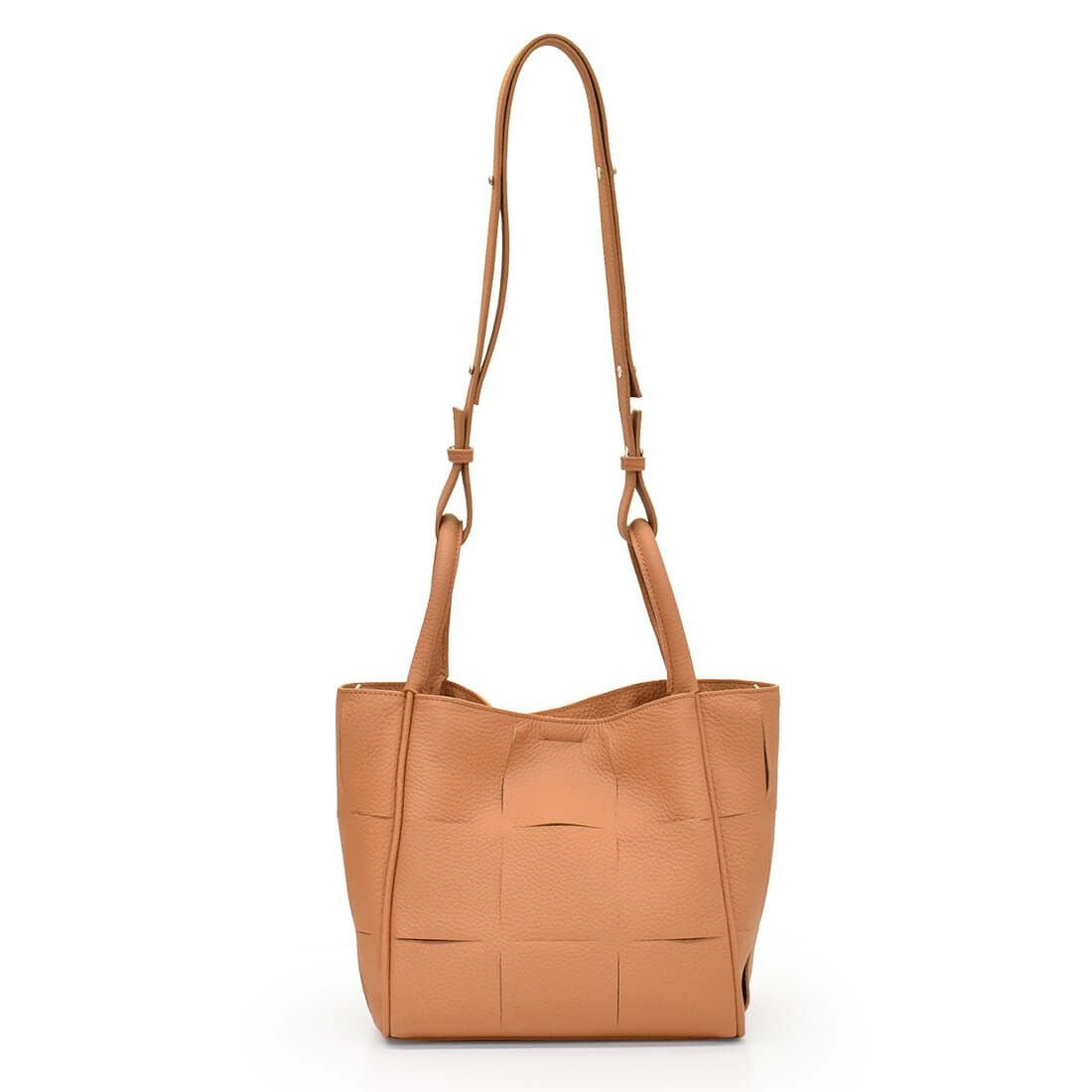 カットデザインレザー2wayハンドバッグ