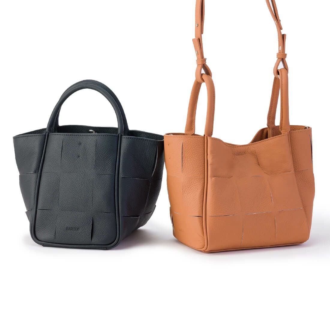 カットデザインレザー2wayハンドバッグ