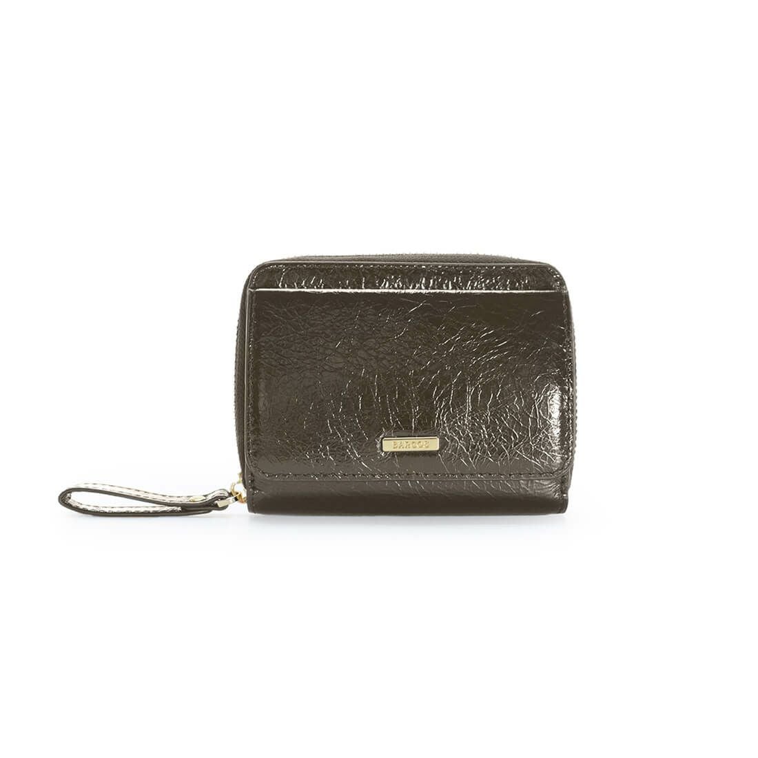 しわパテントレザー蛇腹ミニウォレット