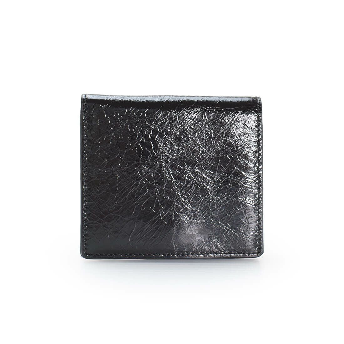 しわパテントレザー折財布