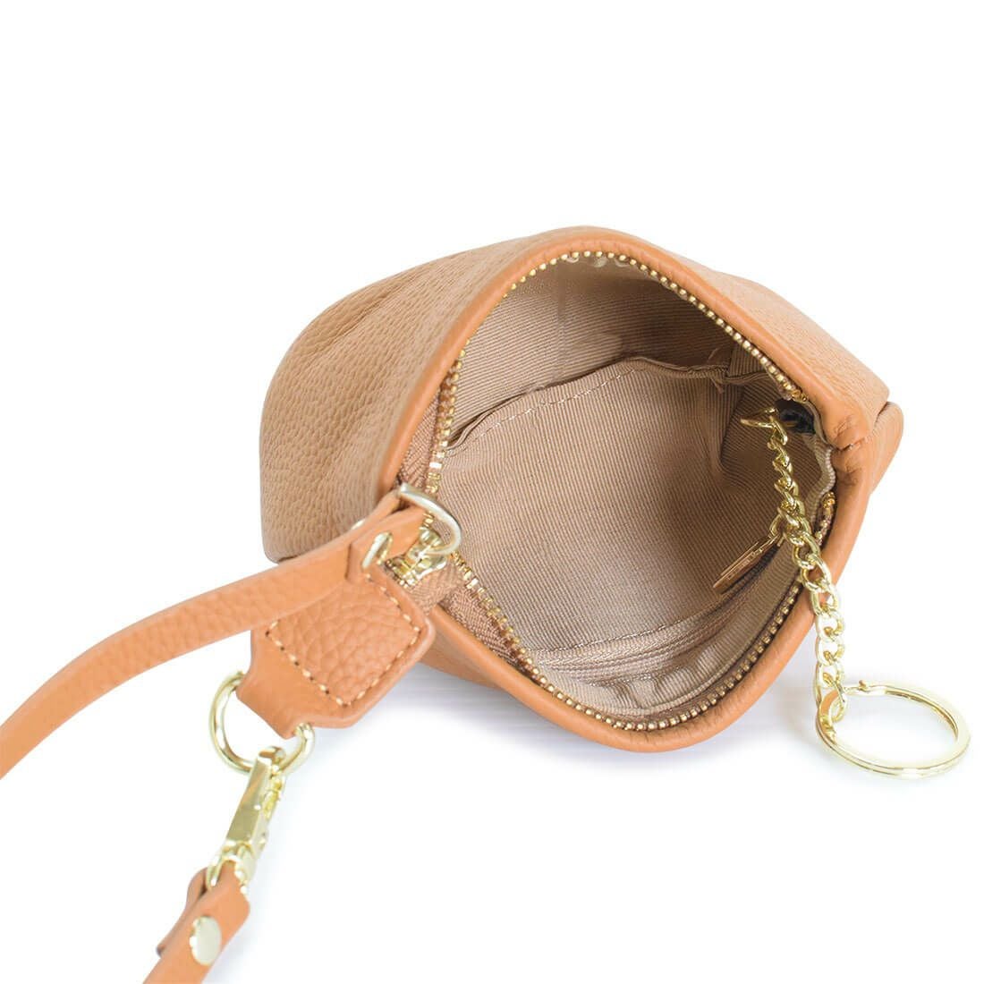 シュリンクレザーキーリング付きミニポーチ