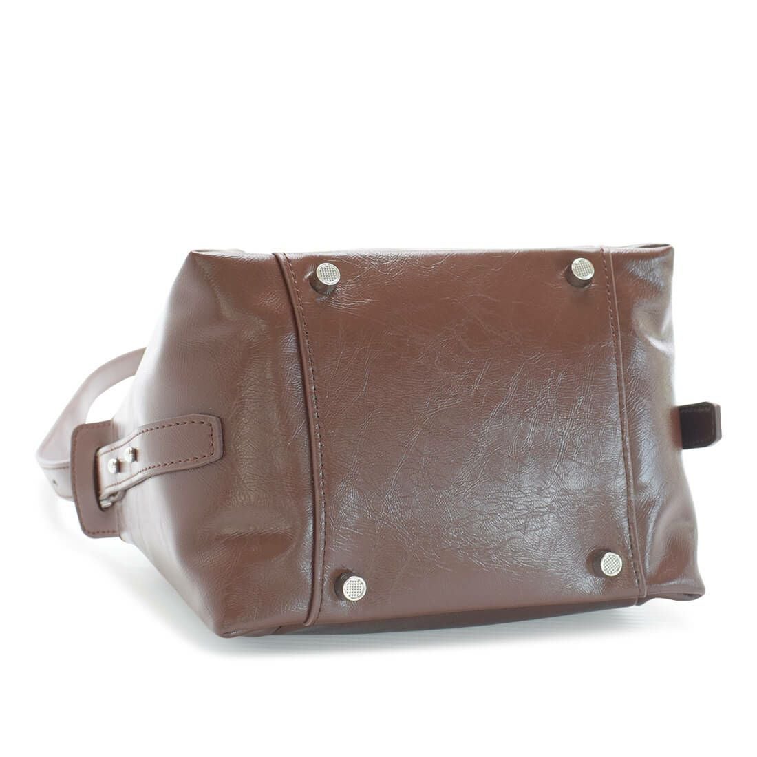 シワ加工レザー2wayミニスクエアバッグ