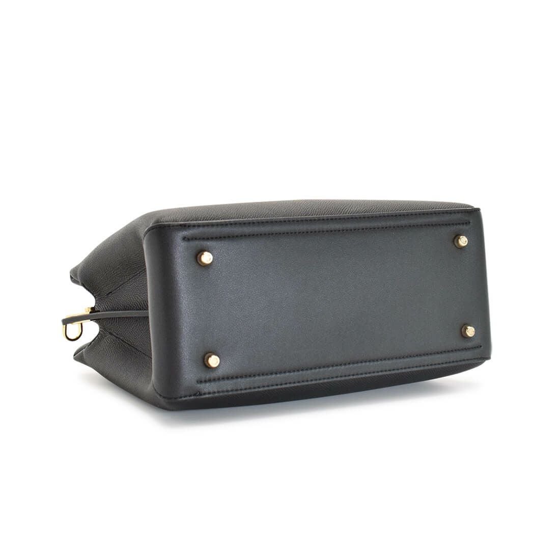 サフィアノ調レザースクエア型ハンドバッグ