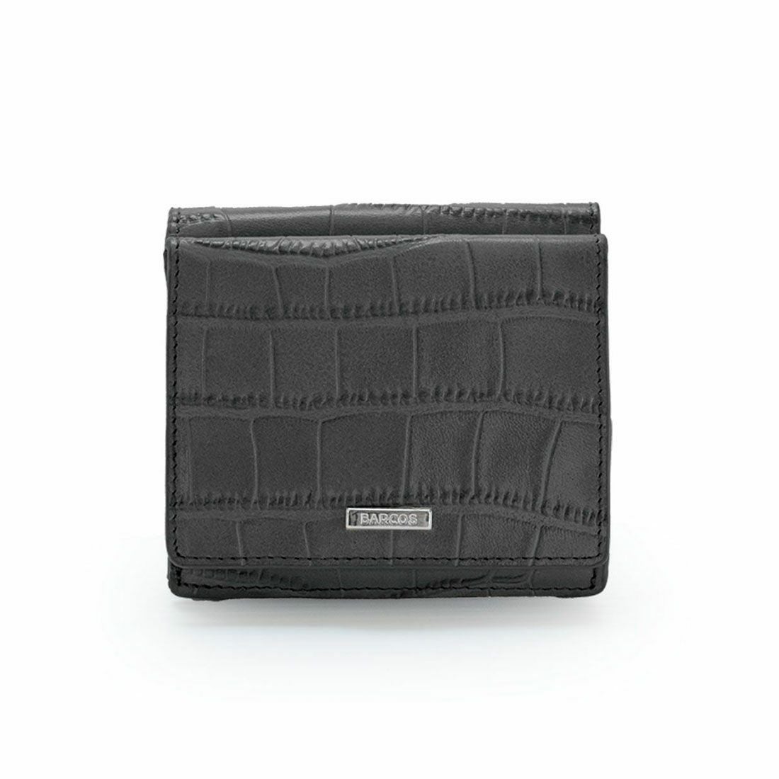 マットレザークロコダイル型押し折財布