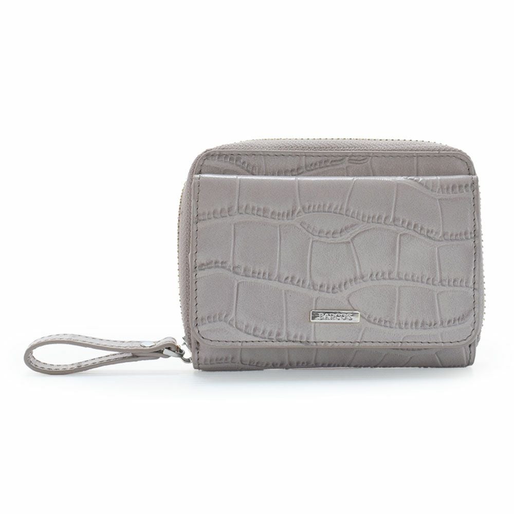 マットレザークロコダイル型押し蛇腹ミニウォレット