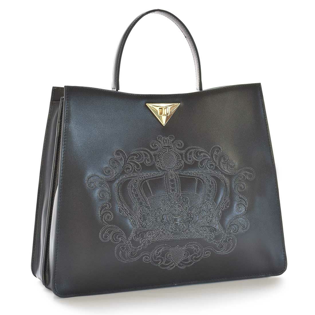 クラウンモチーフ刺繍入り2wayレザートートバッグ | バルコス公式