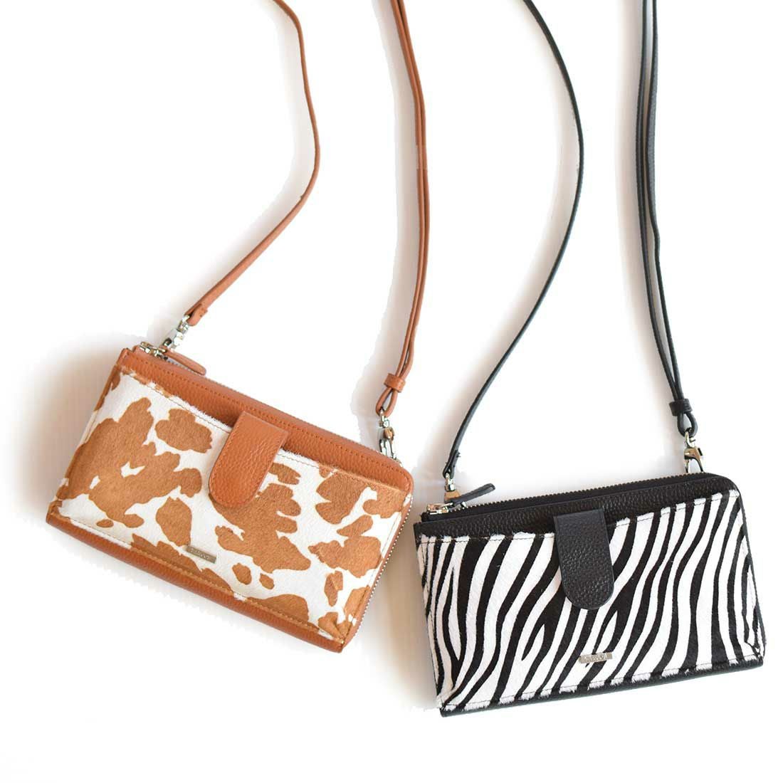 アニマル柄横型レザーポシェット